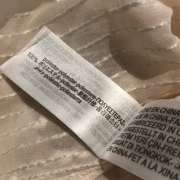 Zara Cream Colour Sheer Button up shirt. Size Small - Picture 5 of 5